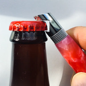 Bottle Opener - Chrome - Red Shine