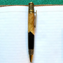 Load image into Gallery viewer, Pen - Celtic - Antique Brass - Brown &amp; Wood