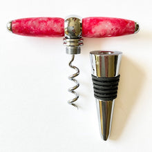 Load image into Gallery viewer, Bottle Stopper &amp; Corkscrew - Candy Cane Sparkle