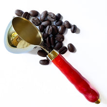 Load image into Gallery viewer, Coffee Scoop - 2 TBS Gold Titanium - Red &amp; Orange Glow