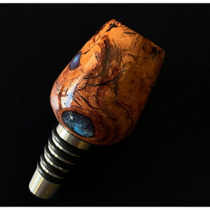 Bottle Stopper - Cherrywood with Blue Metallics