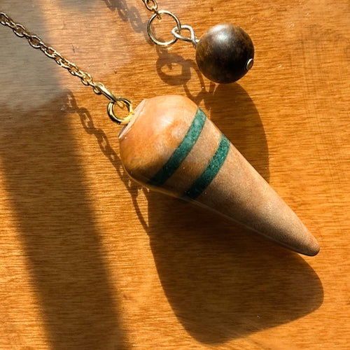 Pendulum - Curly Maple with Peruvian Chrysocolla Inlay