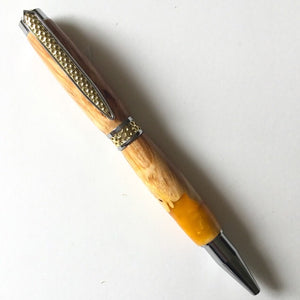 Pen - Honeycomb - Yellow & Wood