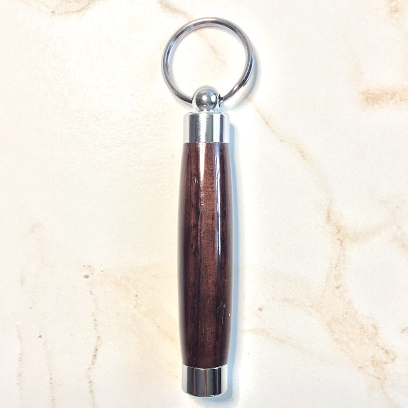 Key Ring - Toothpick Holder - East Indian Rosewood - Chrome