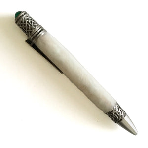 Pen - Celtic - Antique Pewter - White Shimmer
