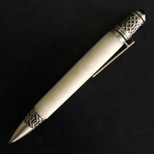 Load image into Gallery viewer, Pen - Celtic - Antique Pewter - White Shimmer
